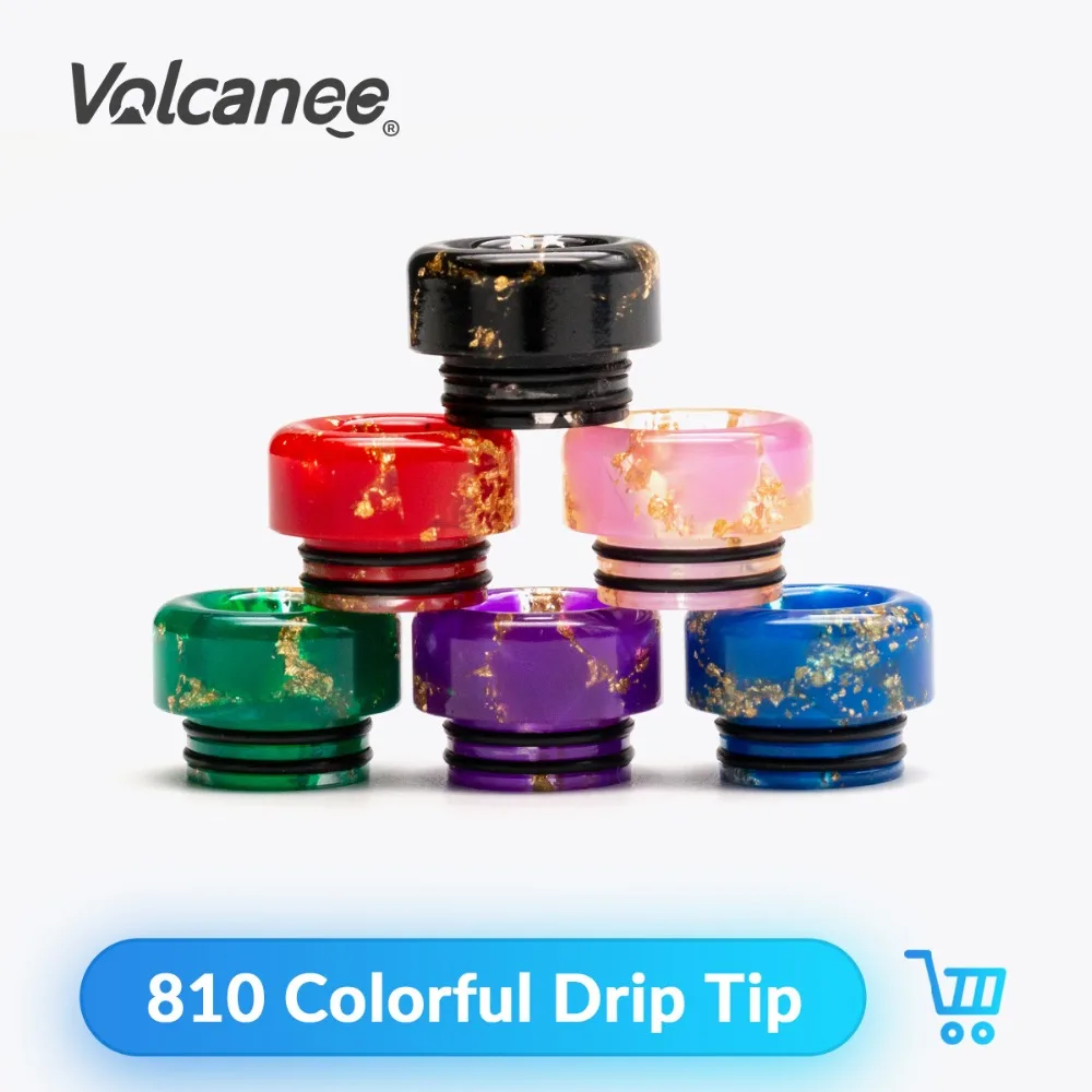 Volcanee 810 полимерный капельный наконечник блестящий черный широкий диаметр для RTA