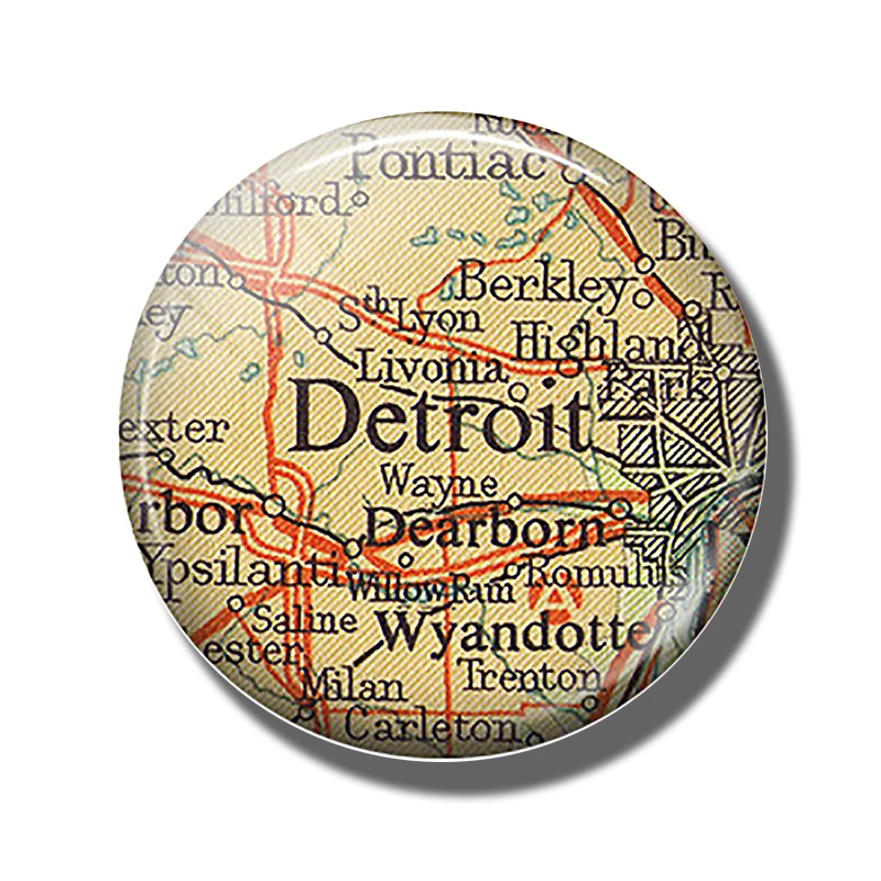 Detroit Poland California El Salvador Asheville Mississippi Kenya Южная Африка Коламбус Огайо карта сувенирные магнитные наклейки для холодильника