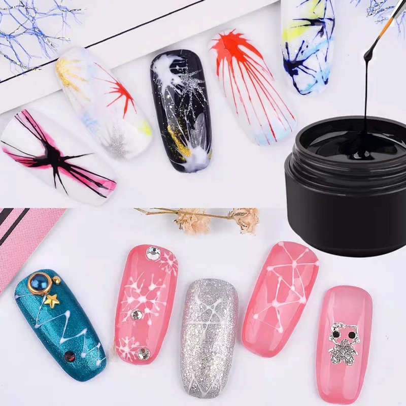 УФ гель HNM Spider для дизайна ногтей сделай сам дизайн от точки до линии рисунок и
