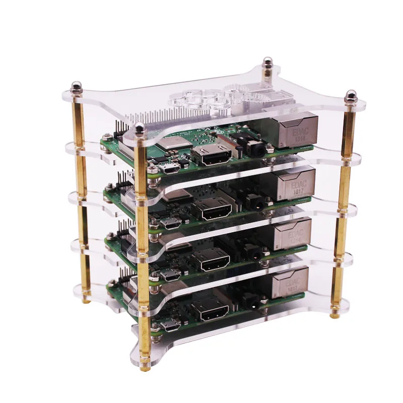 Кластерные корпуса акриловый ламинированный корпус адаптивный Raspberry pi 2B/3B/3b