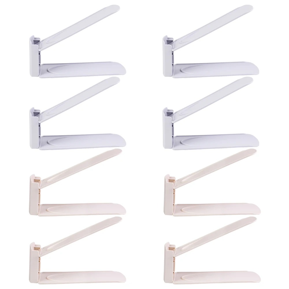 8PCs Gray Apricot 2/4/6/8/10 шт. Регулируемый органайзер для обуви Современная двойная стеллаж для хранения обуви Space Saver обувь органайзеры стенд полка для Гостиная - Цвет: 8PCs Gray Apricot