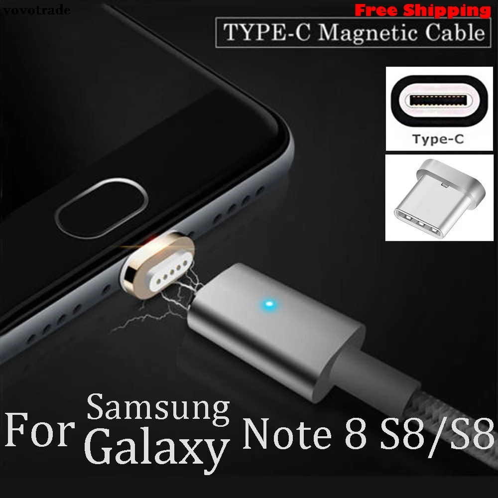 Магнитный кабель для быстрой зарядки Type C Samsung Galaxy Note 8 S8/S8 + Бесплатная доставка