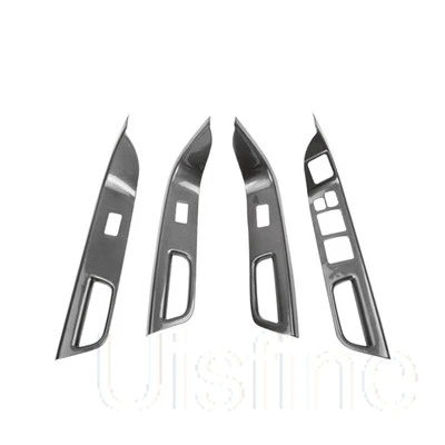 carbon fiber 4pcs Электрическая оконная дверная ручка приборной панели воздушная розетка Автомобильная Отделка Коробка передач декоративные аксессуары для Mitsubishi Lancer ex evo 2009 - Цвет: carbon fiber 4pcs