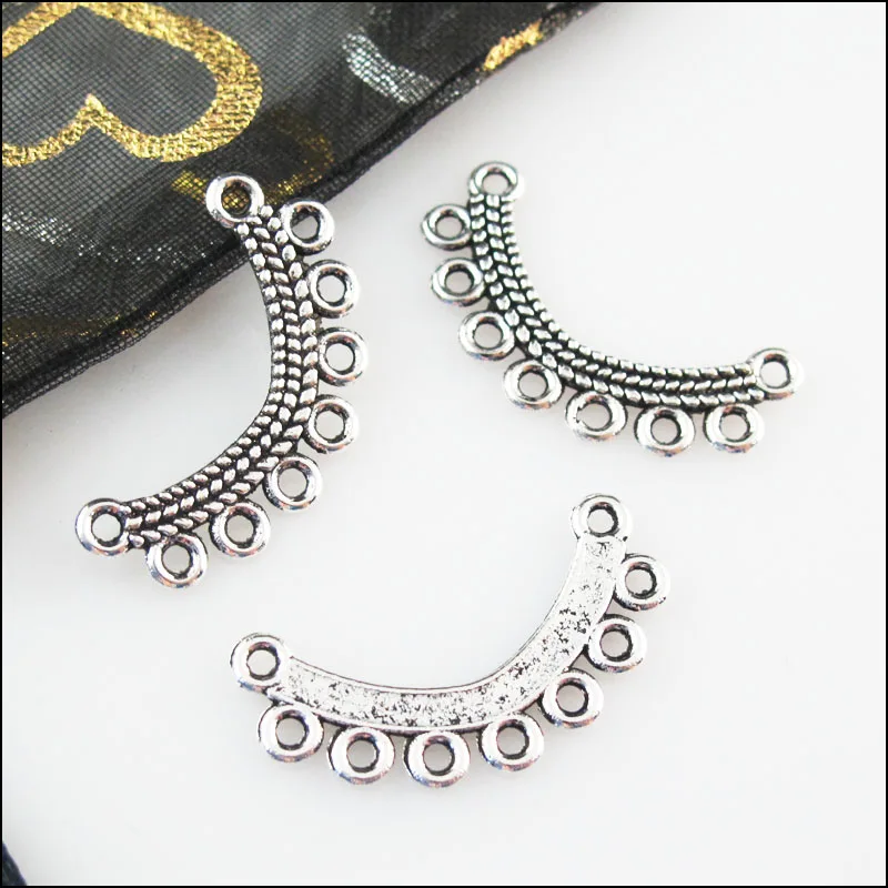 Мода для выведения токсинов 40 шт Тибетский серебристый цвет луна цветок амулеты