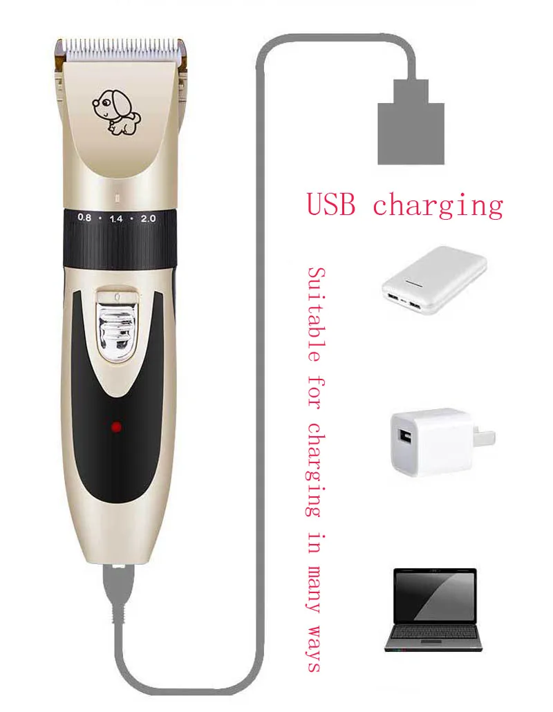 Перезаряжаемая Профессиональная USB машинка для стрижки собак и кошек с 5 скоростными регулируемыми лезвиями машинка для стрижки волос триммер для домашних животных