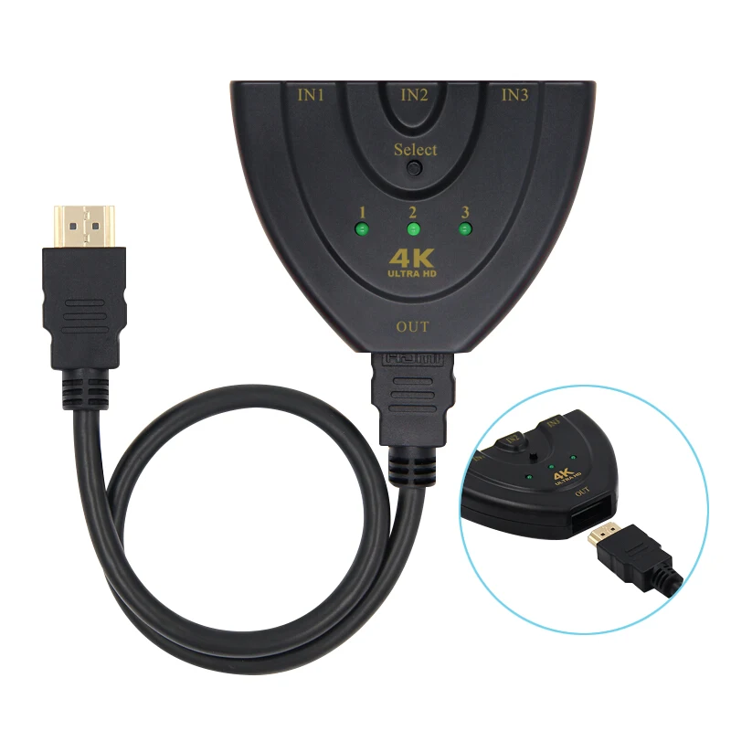 3 в 1 Мини HDMI усилитель Коммутатор Сплиттер 4K 4 порта Селектор 1080P для DVD HDTV Xbox PS3 PS4 |