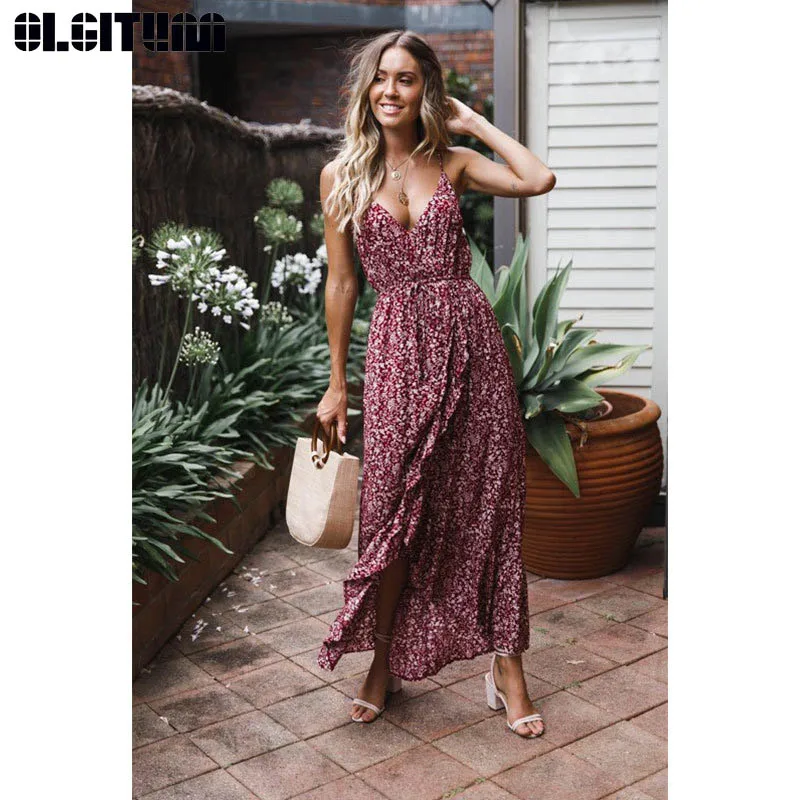 Новинка 2020 женское летнее платье Пляжное стильное сексуальное ТРАПЕЦИЕВИДНОЕ