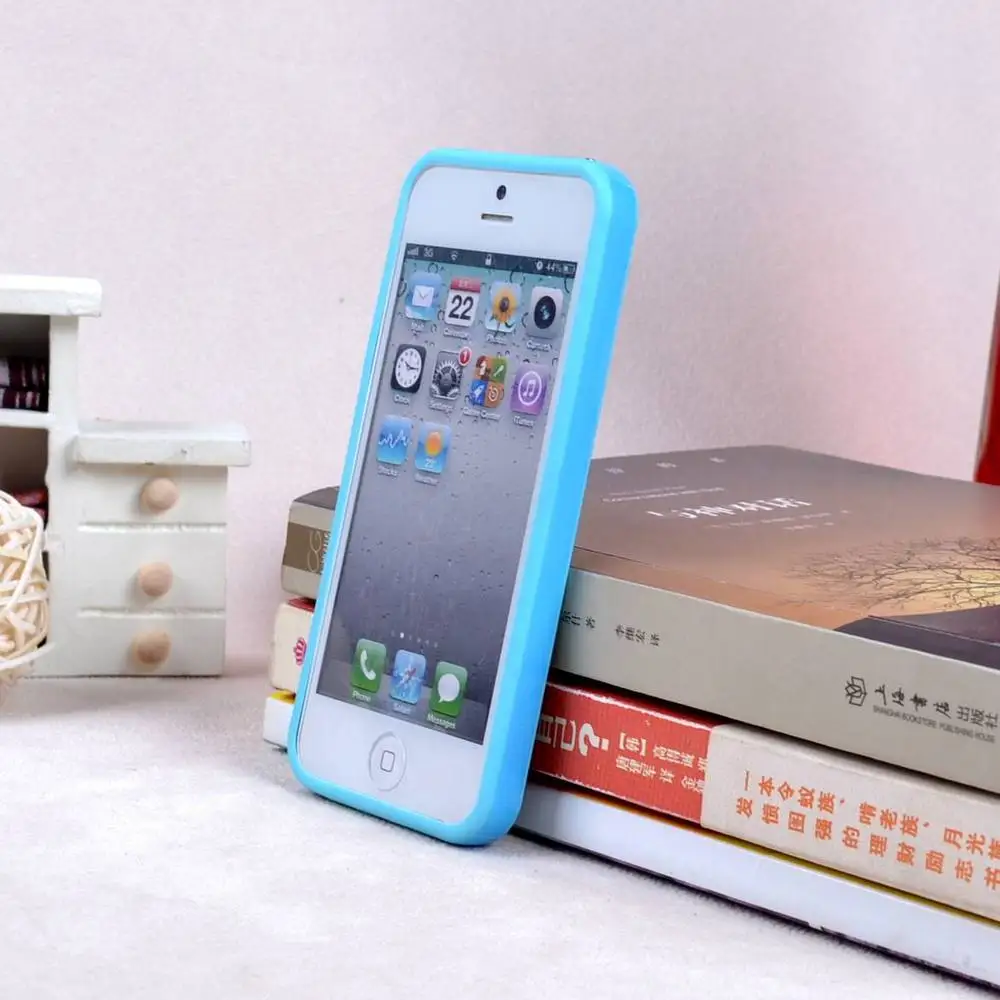 sky blue Однотонный ТПУ pc силиконовый защитный бампер для iphone 5 5s SE защитный чехол для сотового телефона чехол 10 цветов s - Цвет: sky blue