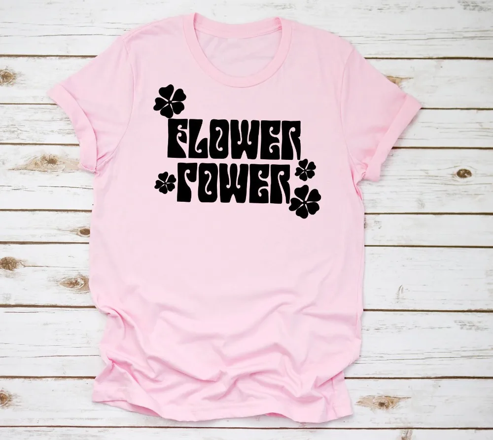 Цветок Мощность рубашка хиппи camiseta rosa feminina Женская Мода Смешные гранж tumblr
