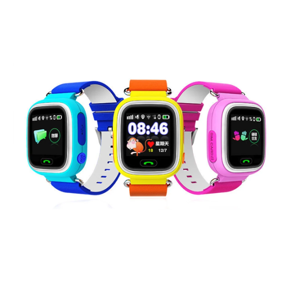 Q90 Детская Мода smart watch gps позиционирования телефон 1 22 дюймов цветной сенсорный