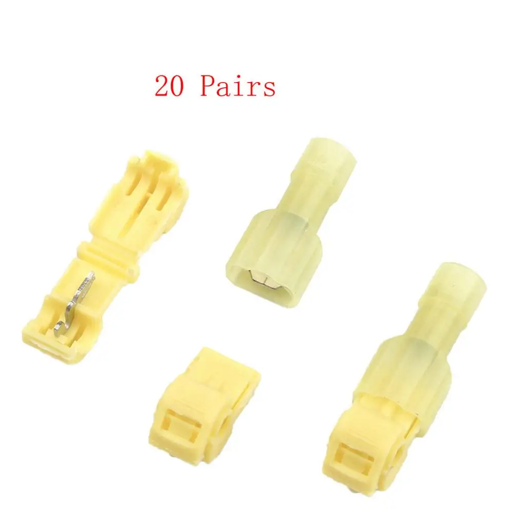 Wire connector 60 пар провода Т-тип быстродействующего соединителя Быстрый замок соединения терминал для соединения проводов обжимной Зажим автомобиль электрический кабель комплект@ 12 - Цвет: Wire connector
