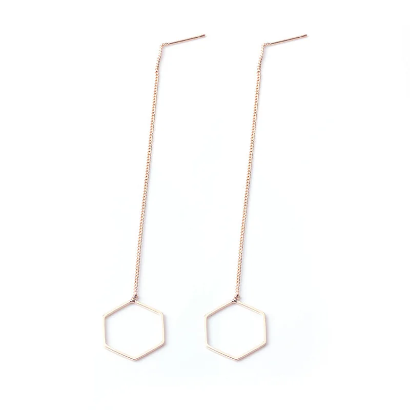 Tassel Earrings Pendientes E227 Manufacturer Product Fashion Simple Geometric Line Polygon Triangle Love Long Ears | Украшения и