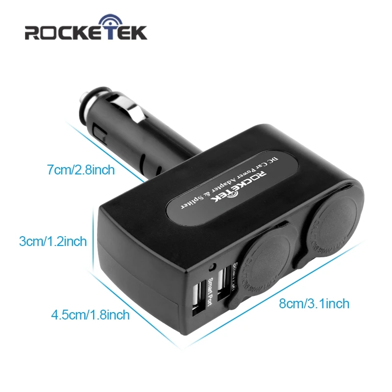 Rocketek Мульти usb Автомобильное зарядное устройство smart ic 2 USB 3.1A автомобильный