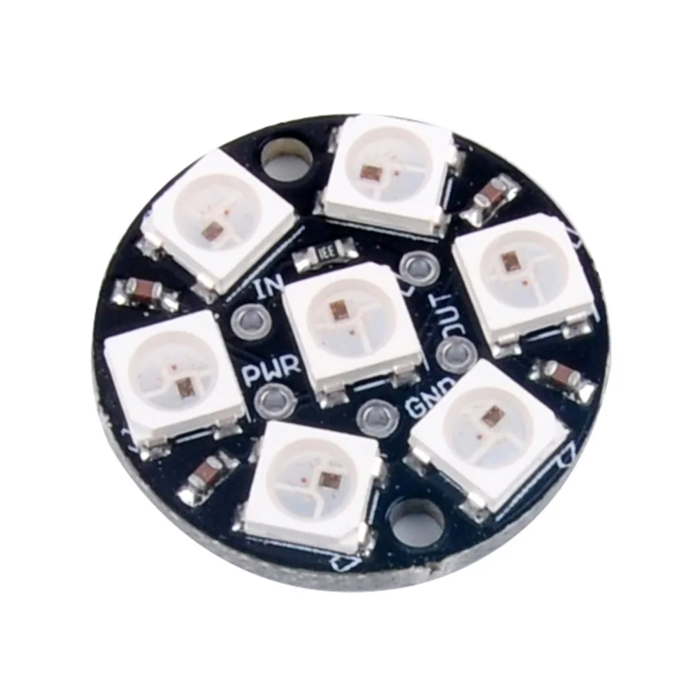 7 бит WS2812 5050 RGB светодиодный кольцевой светильник со встроенными драйверами+ 40Pin 2,54 мм Однорядный прямой штыревой разъем типа «папа»+ тестовый зажим