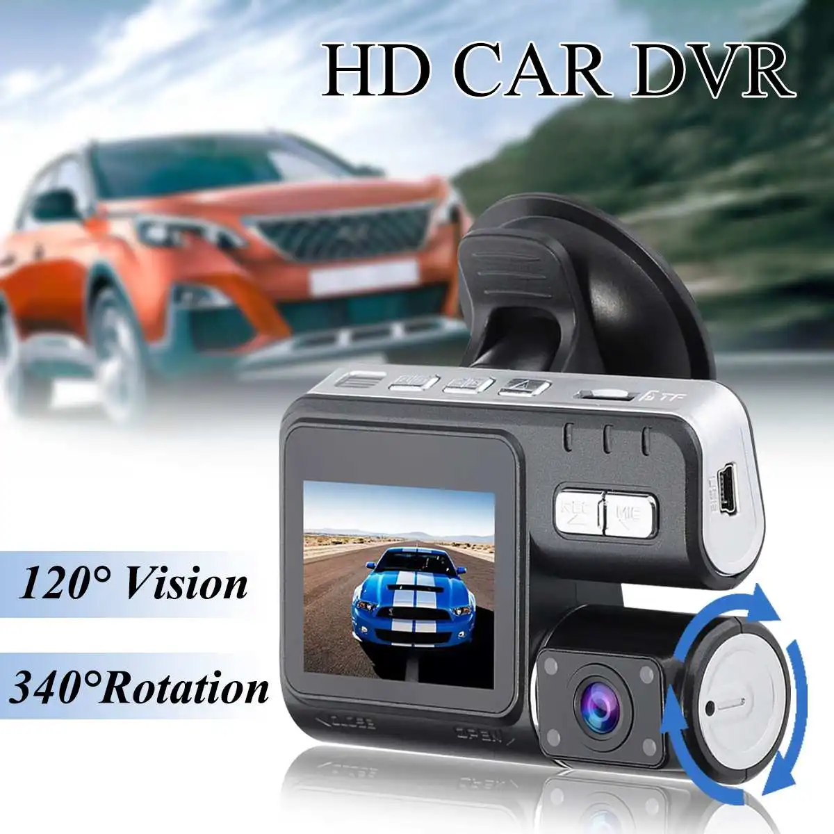 2,0 дюймов HD TFT 120 градусов HD Автомобильный видеорегистратор Автомобильная камера видео видеорегистратор фронтальная камера ночного видения g-сенсор до 32 Гб