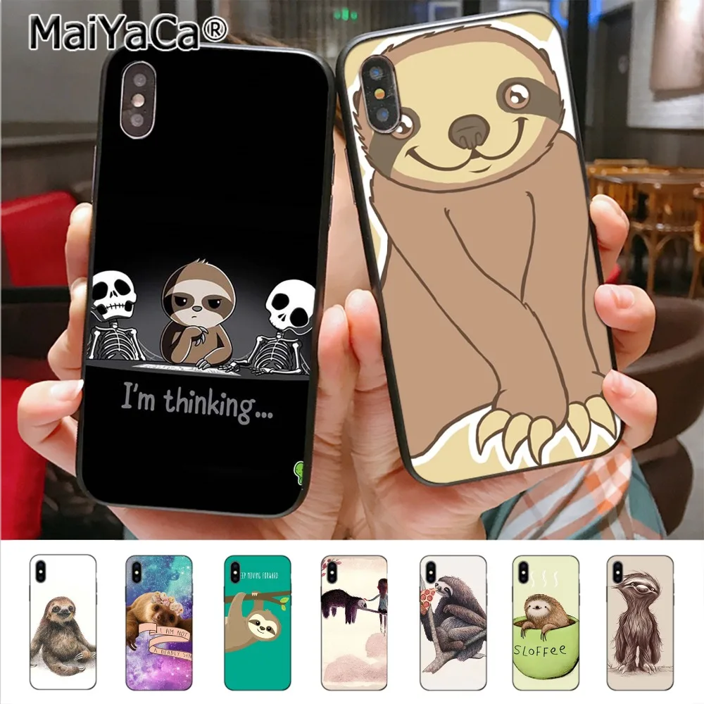 

Animal Sloth lovely Phone Accessories Case for iPhone 8 7 6 6S Plus X XS XR XSMax 5 5S SE Coque Shell Case 12 mini 12PRO Max