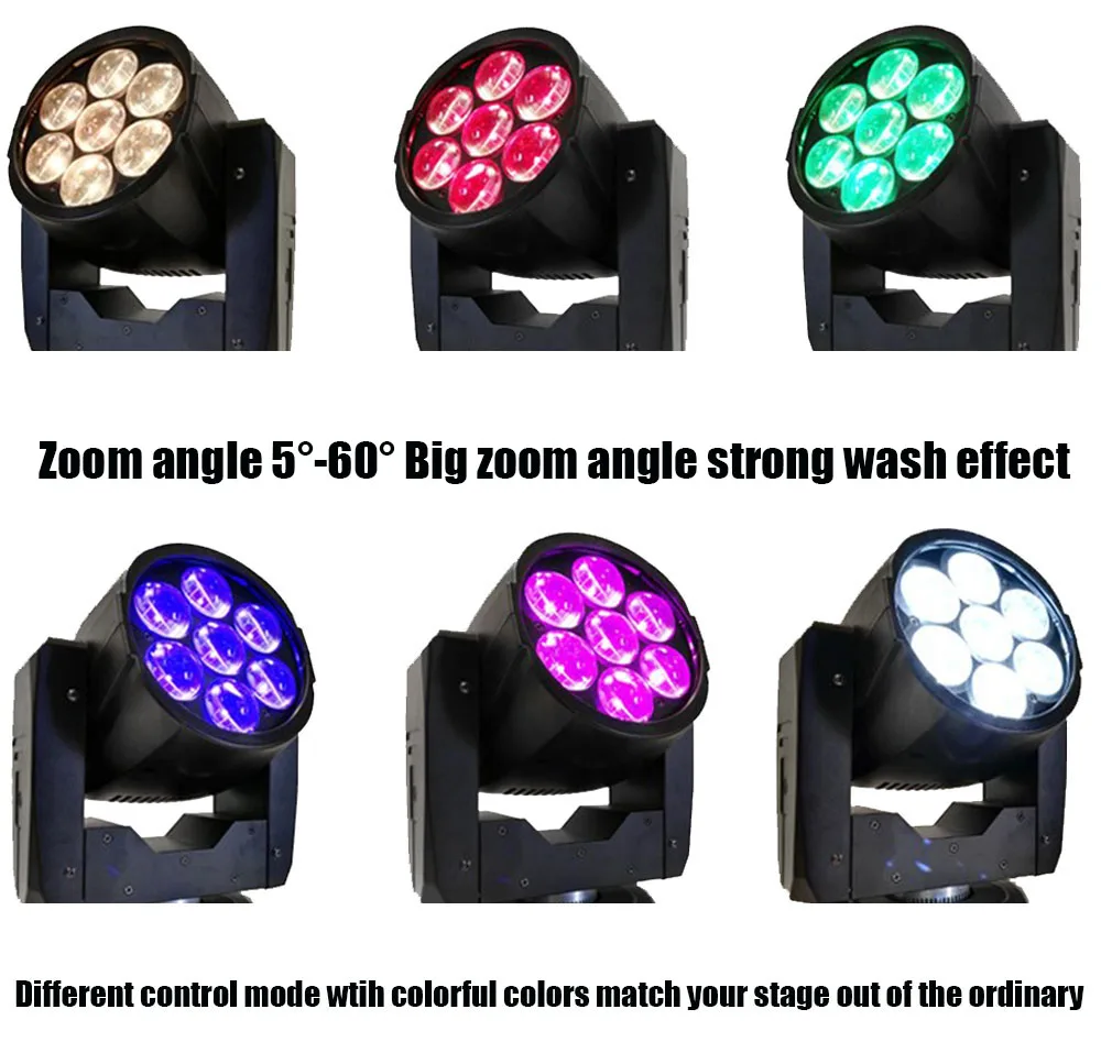 DMX512 7*12 Вт leds RGBW Луч/стирка/фонарь с приближением, Moving головной свет профессиональный KTV/DJ/бар/вечерние/шоу/сценический свет светодиодный перемещение головы