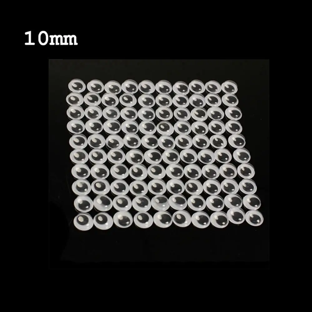 10mm 100 шт 6-15 мм пластиковые вигглы Googly Eyes Самоклеящиеся Для DIY кукол детские поделки Diy аксессуары - Цвет: 10mm