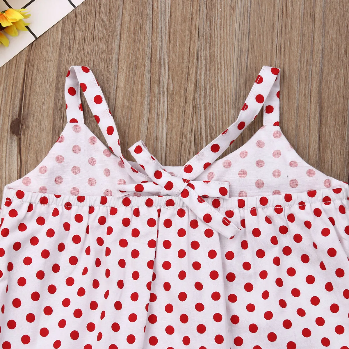 

Fashion Cute Kid Baby Girls Red Sleeveless Dot Crop Tops Striped Bowknot Button Skirt Causal Cotton Outfits Set