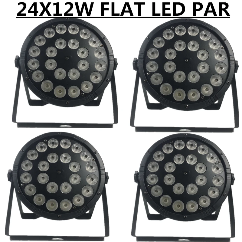 4 шт/RGBW 4in1 24X12W светодиодный Par Светильник dmx512 сцена плоский PAR диско светильник s