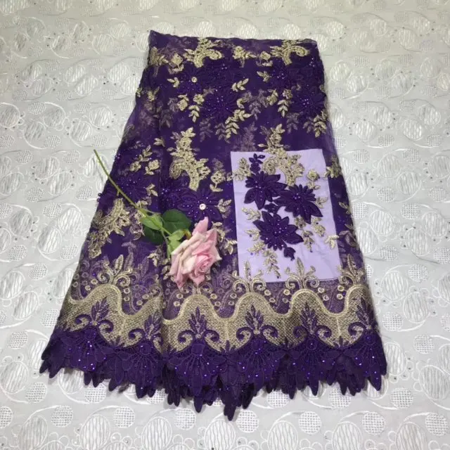 Embroidery African Lace Fabric with Rhinestones Nigerian Swiss Voile Laces In Switzerland Tulle Fabrics for Sewing Dress | Аксессуары