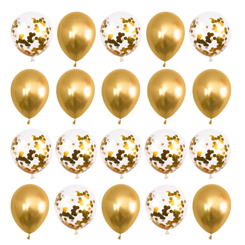 20pcs balloon 20 шт. 12 дюймов Металлические Блестящие конфетти шары с гелием для вечеринки в честь Дня рождения свадебные праздничные вечерние шары - Цвет: 20pcs balloon
