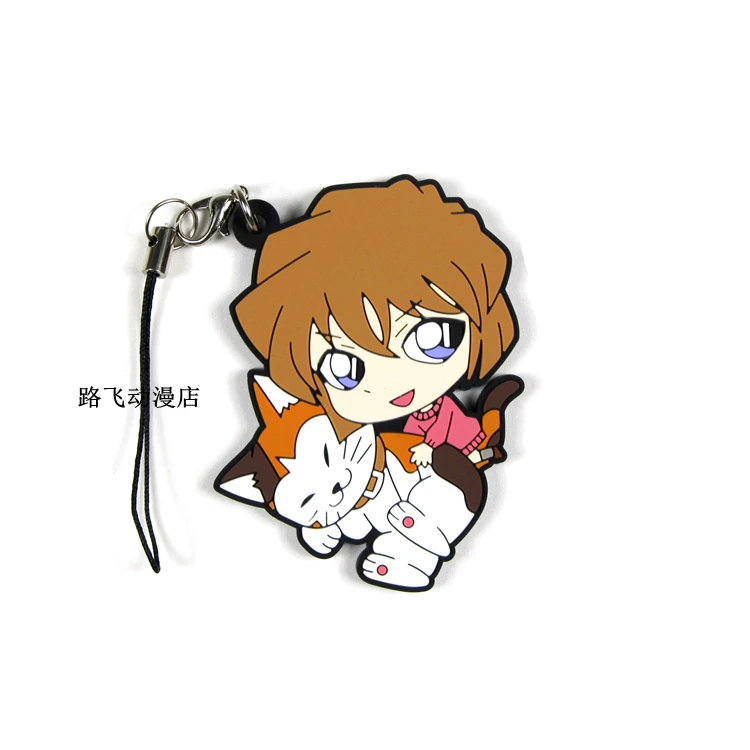 5 стилей аниме модель детектива Коран фигурка Edogawa Kona Haibara Ai Hattori Heiji Furuya Rei резиновый брелок Подвеска 6 см - Цвет: 4