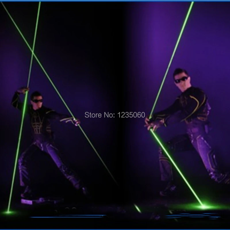 Зеленый цвет Mini Dual направление зеленый лазерный меч для лазерного шоу 532nm 100 мВт