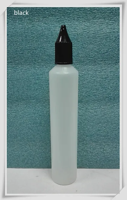black Шариковая ручка форма бутылки PE60ml Единорог бутылки лозы недоступном для детей cap длинный тонкий капельница 10 мл 15 мл 30 мл 50 мл 60 мл 1000 шт./лот - Цвет: black