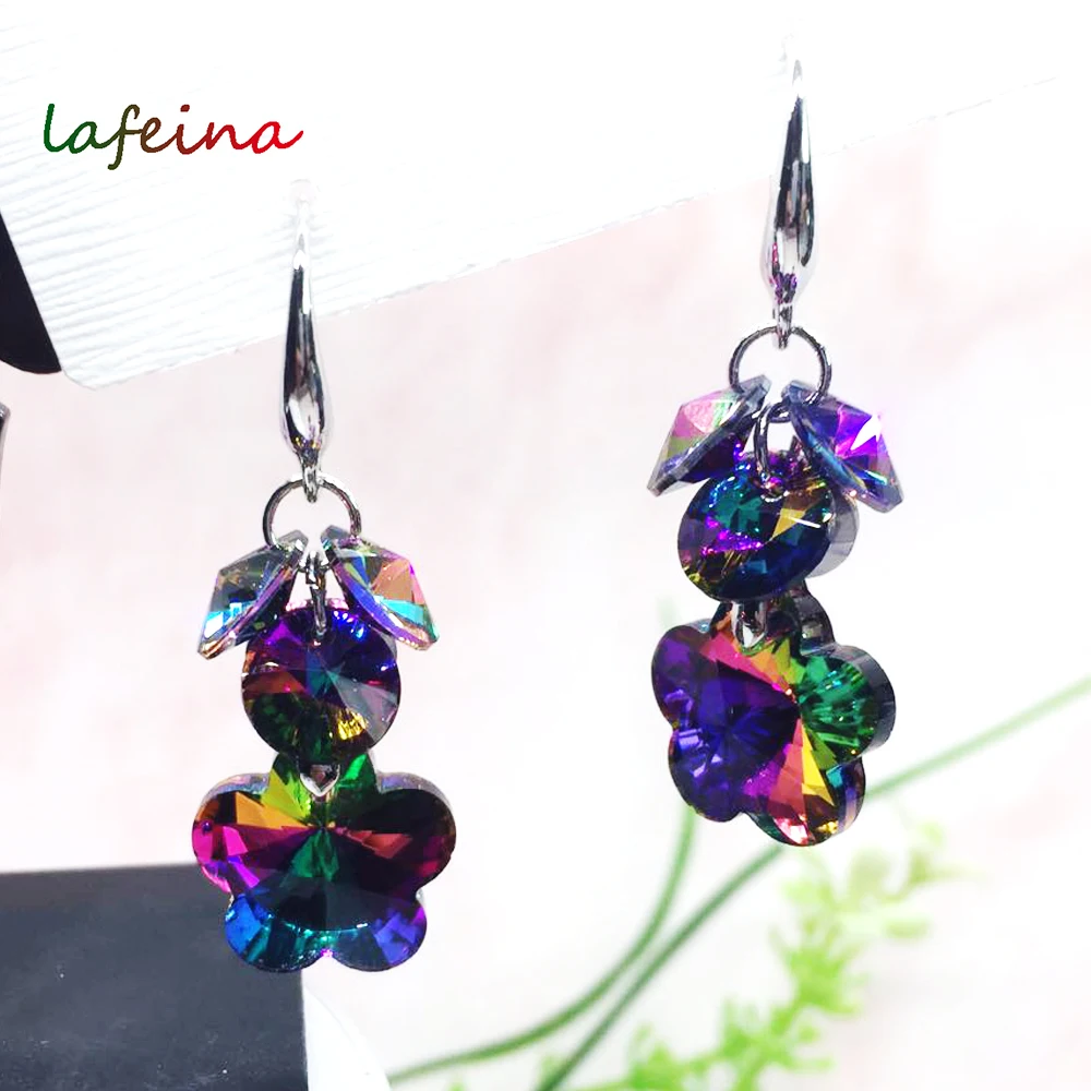 Austrian Crystal Hand-made Plum-shaped Earrings Fashionable Shiny | Украшения и аксессуары