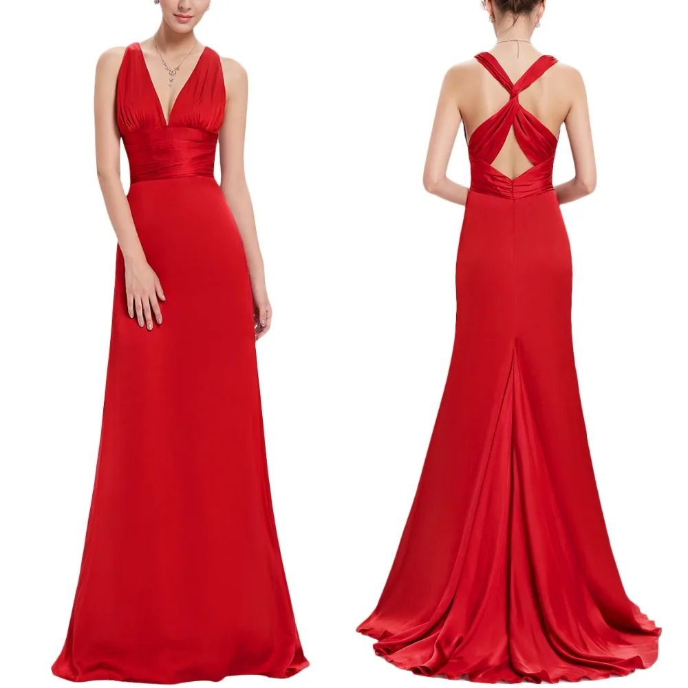 Женское длинное платье с глубоким V образным вырезом вечернее для свадьбы и