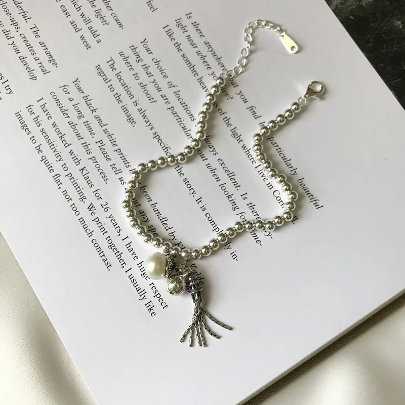 Серебряные украшения из серебра 925 пробы с жемчужными бусинами на кнопках |