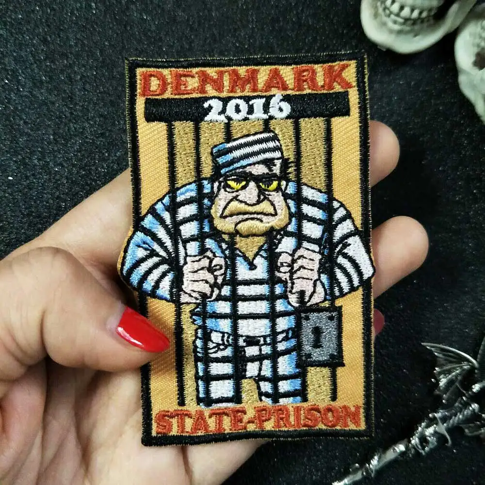 Пластырь с утюгом в стиле государственной тюрьмы наклейки на одежду панк байкера