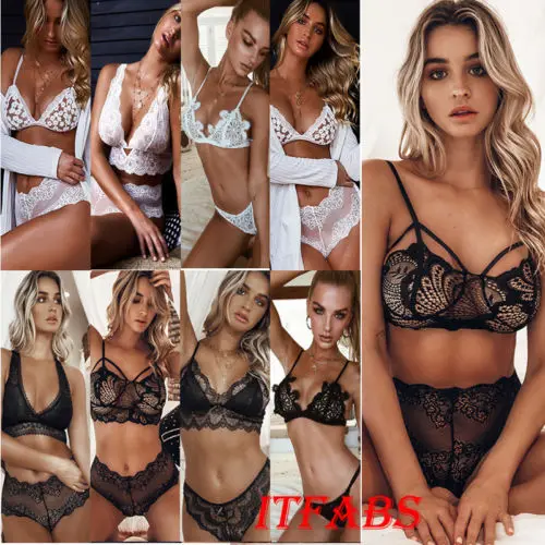 Комплект нижнего белья с кружевным бюстгальтером + g стринги Babydoll ночное