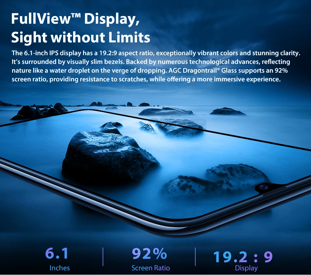 Blackview A60 6 1 дюймов в виде капли воды Экран мобильный телефон Android 8 13MP 16 GB сотовые