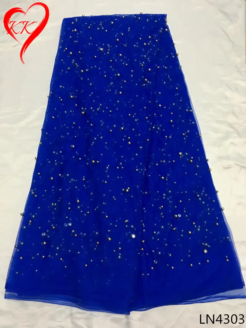 LN43 KK бисером тюль кружевной ткани Нигерии для свадьбы 2017 африканских