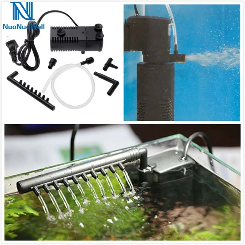 

3W/5W/8W Ultra Quiet Aquarium Filters Fish Tank Submersible Air Pump Rain Spray Oxygen Supply Filter