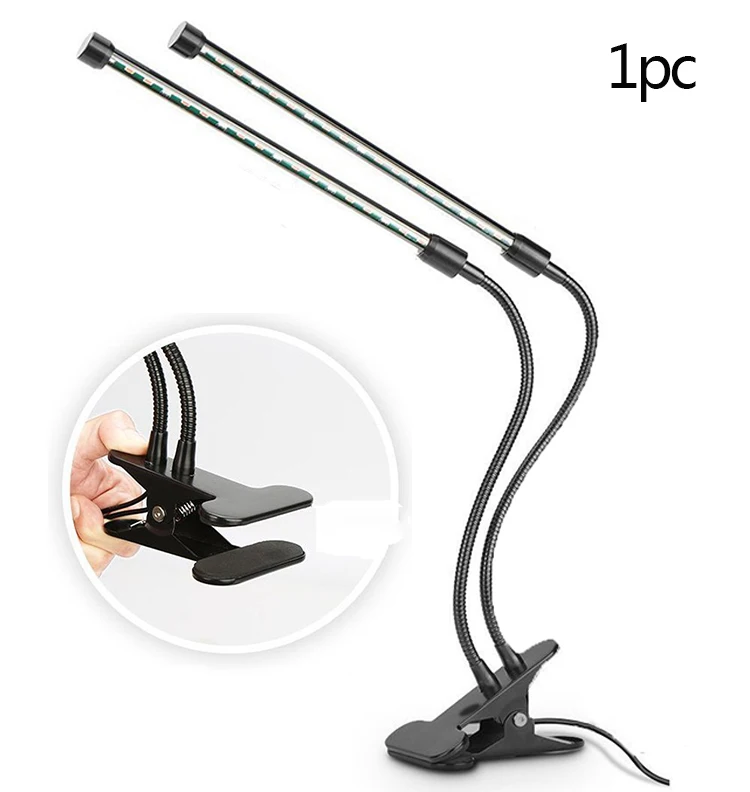 18W 2 lights Полный спектр Fitolampy светодиодный светильник 9/18/37W Фито лампа для растений с контроллером стол клип светильник для растений Выращивание растений - Испускаемый цвет: 18W 2 lights