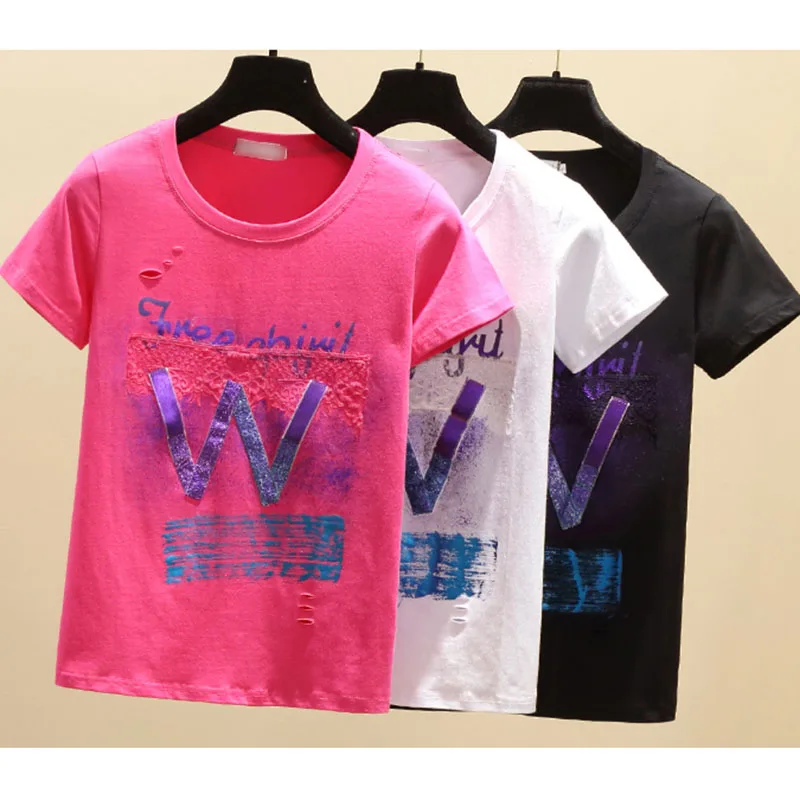 GGRIGHT 2019 Summer T-Shirt Female New Woman Clothes Short Sleeve Hole T Shirt Women Tshirt Cotton Letter kawaii Tee Femme | Женская