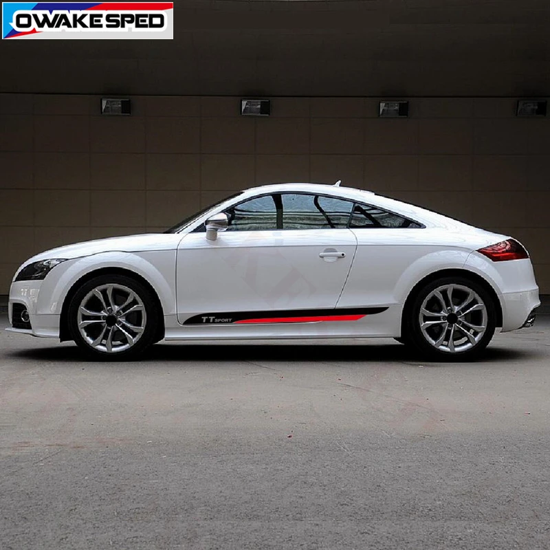 Автомобильная наклейка полосы для спортивной двери и боковой юбки Audi TT TTS TTRS Roadster