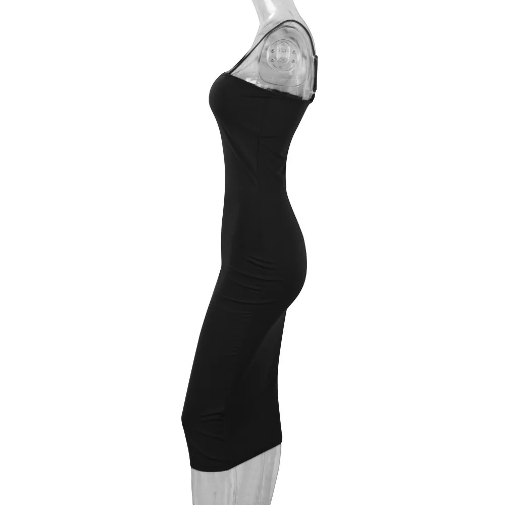 

Sexy Sleeveless Bodycon Mid-calf Dress Sexy Women Strapless Sheath Party Club Elegant Knee-Length Dress EJZ109