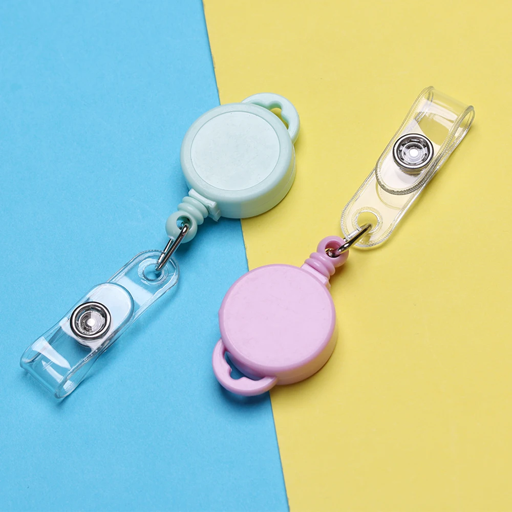 Retractable Pull Badge ID Lanyard Name Tag Card Holder Reels Key Ring Chain Anti-Lost Clips School student office Supplies | Канцтовары