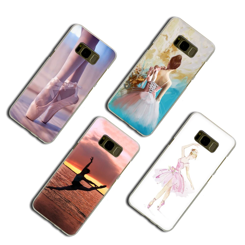 Балетки для танцев Обувь девочек Жесткий чехол телефона Samsung Galaxy S6 7 Edge S8 9 Plus S10 E