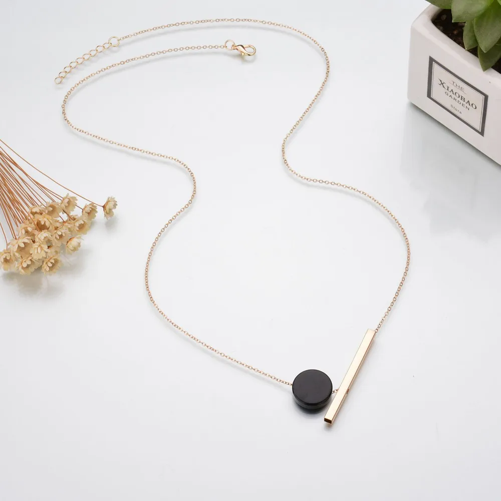 Mestilo длинной цепи Цепочки и ожерелья с деревянной круглой прямоугольник кулон