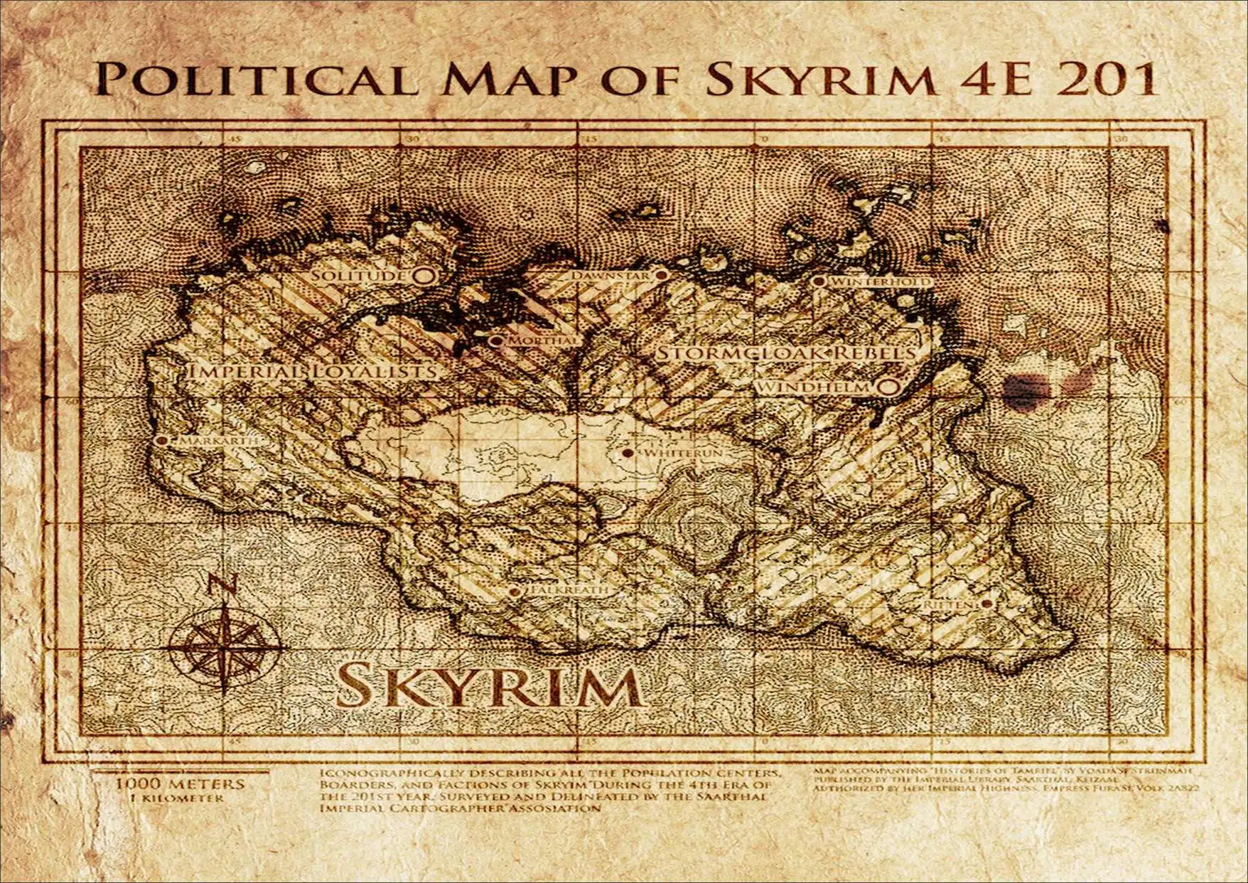 The Elder Scrolls Skyrim Tamriel Political Card классические картины на холсте винтажные настенные плакаты Наклейки домашний Декор подарок для ребенка - Цвет: Красный