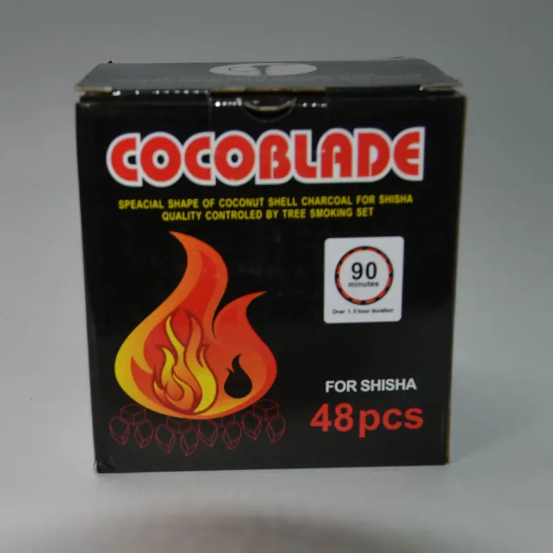 Shisha Charcoal 1 шт. уголь держатель для миски, 48 шт./кор. Кокосовая Скорлупа древесный уголь для кальяна, полностью горящим углем длится 1 часа - Цвет: Shisha Charcoal
