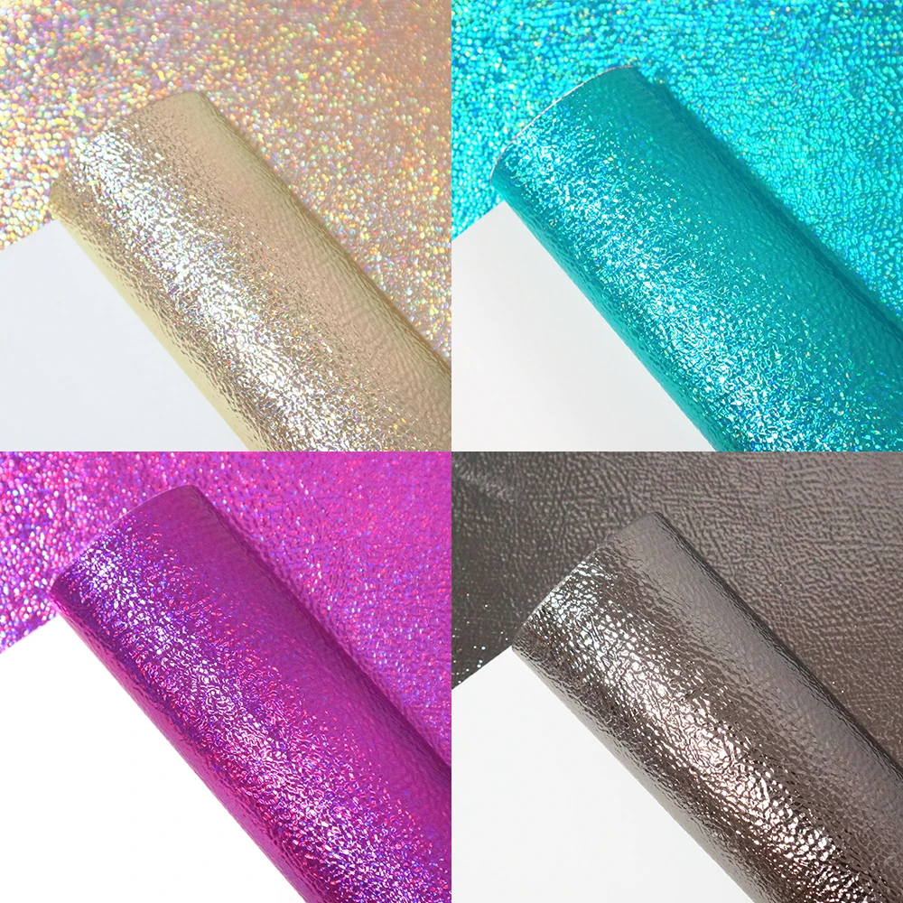 20*34cm Solid Color Laser Metal Explosion Crack Synthetic Leather,DIY Handmade Materials For Making Crafts Handbag,1Yc7248