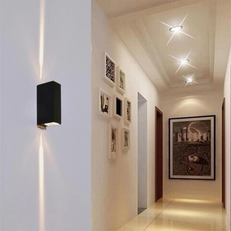 Оптовая продажа 2X3W COB LED Наружный свет вверх и вниз 6W светодиодные настенные лампы