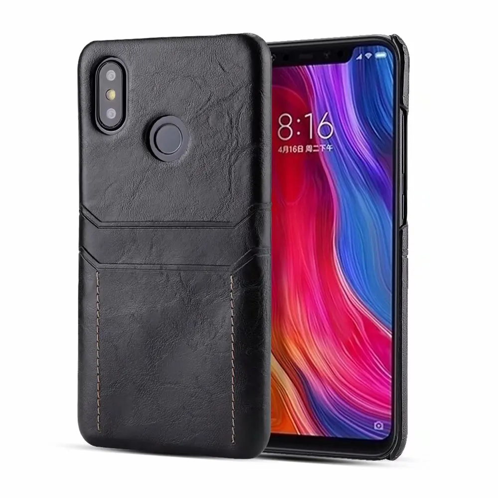 Кожаный чехол для Xiaomi Mi 8 SE Explorer 6X A2 5X A1 Redmi 5 Plus Note Pro с 2 слотами карт матовая задняя
