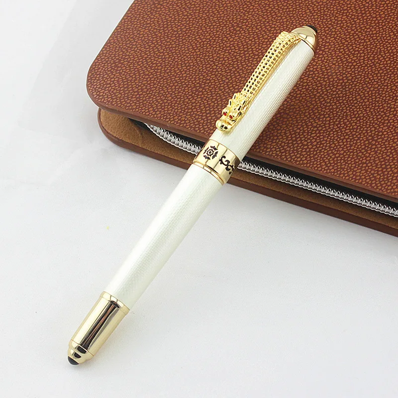 Jinhao 1000 в комплекте Серебряная сетчатая шариковая ручка с драконом и красным